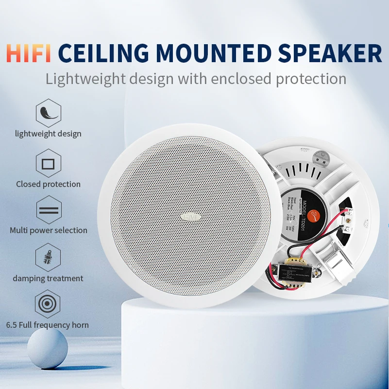 Oupushi ceiling TD202 bluetooth version 5.3 8W ceiling  speaker background music system home theatre ceiling speaker