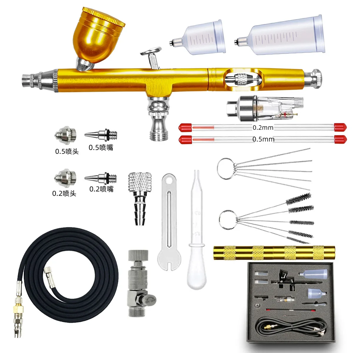 

Новый набор кистей для художественных кистей с внешним регулируемым распылителем калибра 0,3 калибра, пистолет-распылитель для макияжа, игрушечная ручка-распылитель для ремесла из кожи