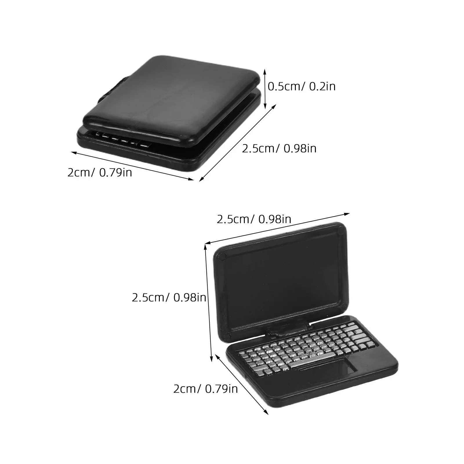 8-delige kleine laptop voor poppenhuismeubilair - functionele opvouwbare computer - fantasierijk speelleermiddel - miniatuur thuiskantoor