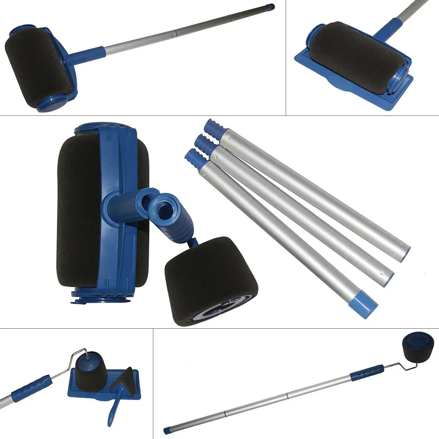 Portable Latex Paint Roller Brush Painting Set 7Pcs Paint Roller Multifunctional Household Roller Brush Set Easy to Use Tools