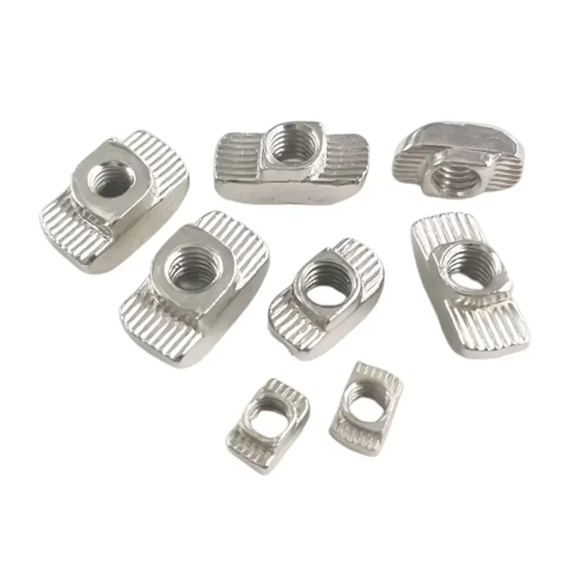 50pcs M3 M4 M5 M6 T-nut T Ship Shape Sliding Nut Hammer for 20 30 40 45 Series Aluminum Profile Extrusion Slot Track