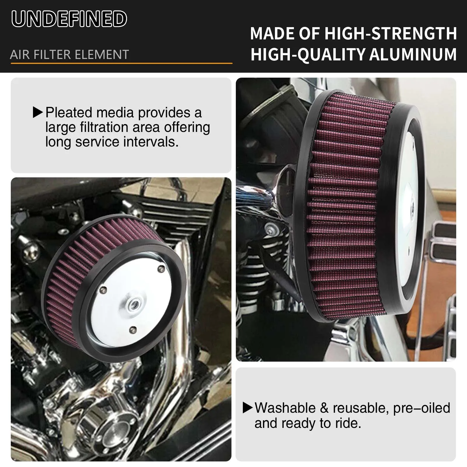 Motorcycle Air Filter Element For Harley Touring Road King Electra Glide 2008-2016 Softail Fat Boy 2016-2017 HD-0818 29244-08
