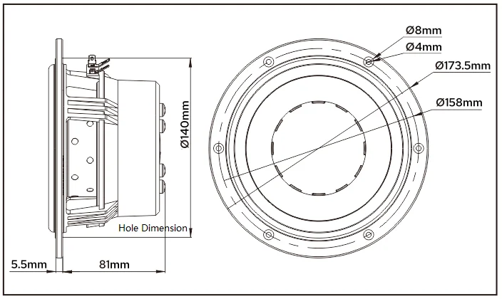 Imagem -06 - Original Home Audio Midwoofer Speaker Unit Moldura de Alumínio Fundido pp Cone Ohms 8ohm 120w D6.4 Mais D6.8 Mais 6.5 Peça