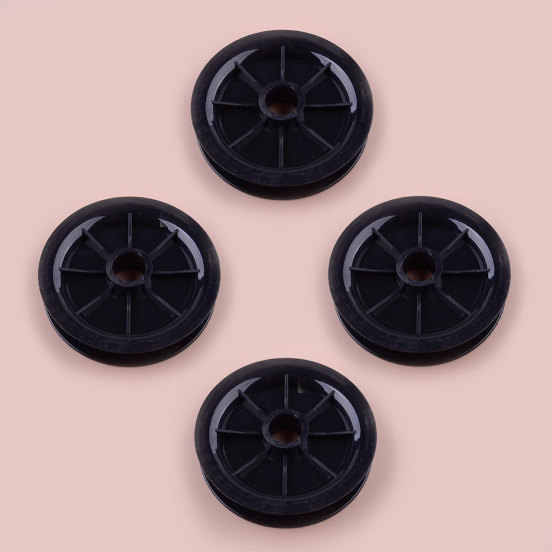 

68804-25080-71 68855-25150-71 4pcs Hose Sheave Pulley Fit For Toyota Forklift 02-6FD 02-6FG 40-6FG 42-6FG 6FD10 Black Plastic