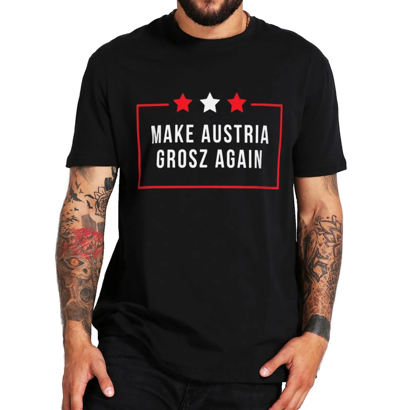 

Austria Presidential Election T Shirt Make Austria GROSZ Again Political T-Shirt Unisex Novelty Tee Shirt 100% Cotton EU SizeF