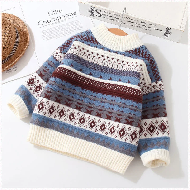 

Autumn Baby Boys Sweaters Coat Kids Knitting Pullovers Tops toddler Boys Girls Cartoon Long Sleeve warm Sweaters