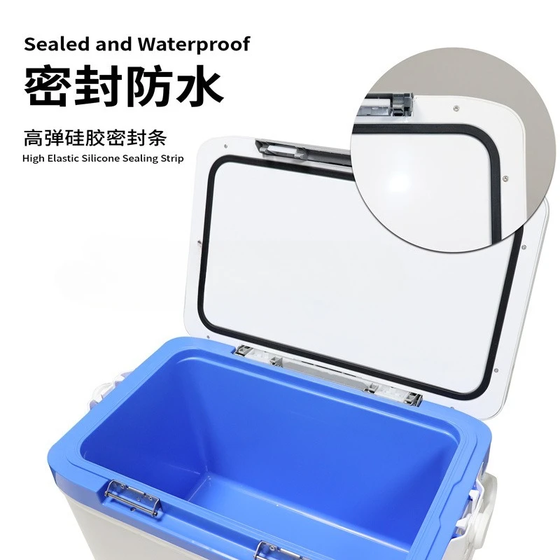Multifunctional fishing box 22L large capacity portable double open lid lightweight, outdoor camping incubator refriger
