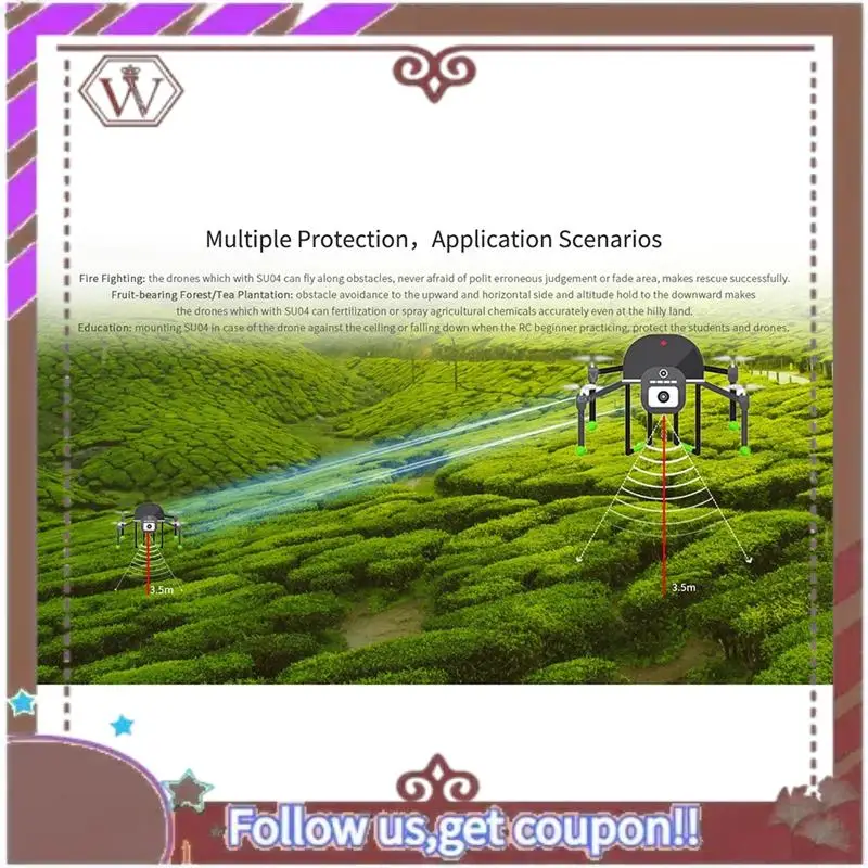 ABBG-SUI04 RC الطائرة بدون طيار الاستشعار بالموجات فوق الصوتية السونار وحدة تجنب العوائق المستقلة ل PIXHAWK MINI PIX RC وحدة تحكم في الطيران