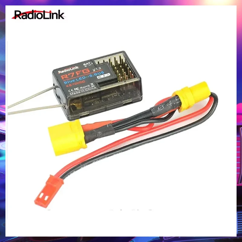 

RadioLink R7FG 2.4GHz 7CH Dual Antenna Reciever High Voltage Integrated Gyro Version For Radiolinks RC6GS RC Transmitter