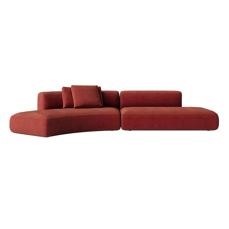 

Italian minimalist corner curved sofa size apartment living room beauty salon reception technology cloth special-shaped fabric