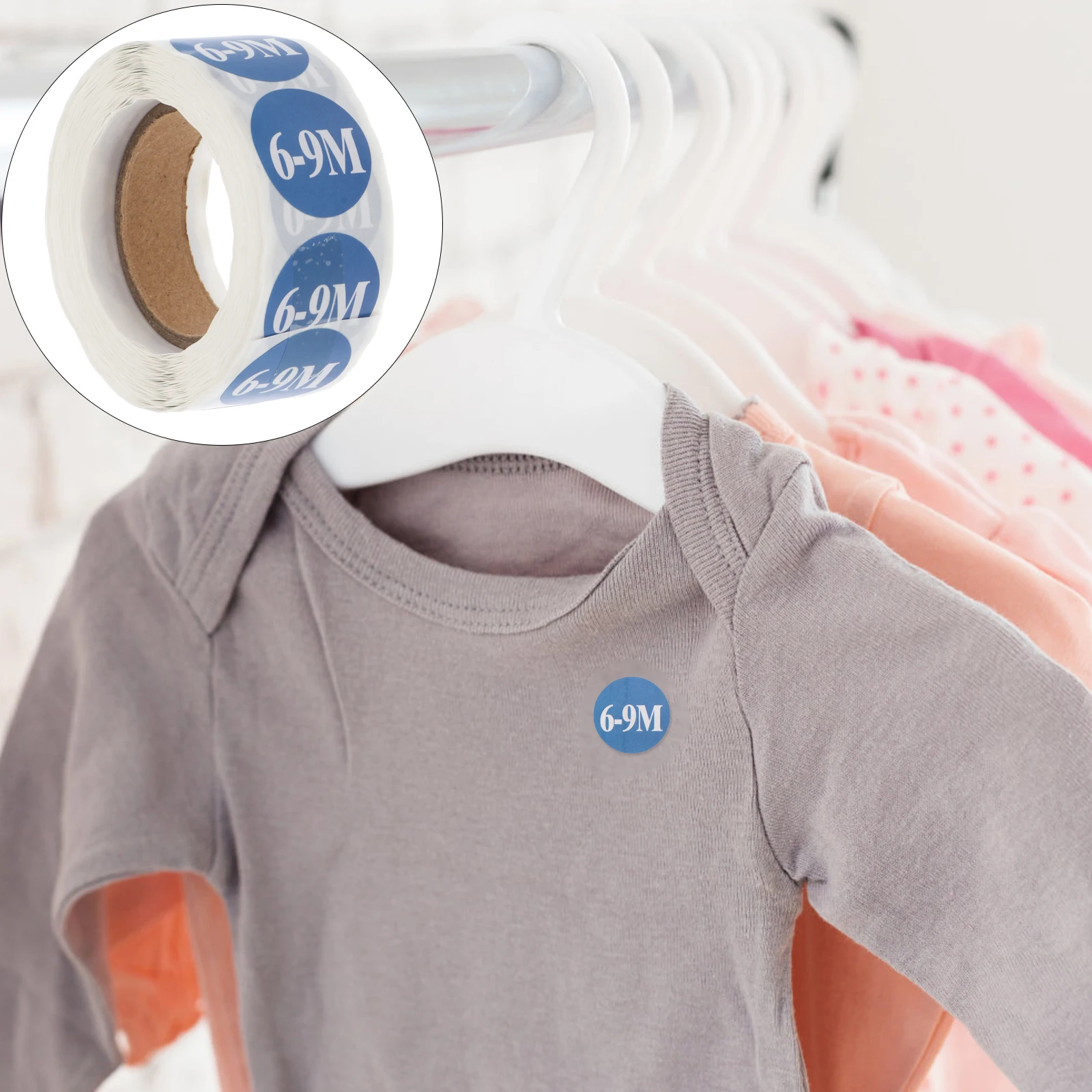 

2 рулона наклейки с размером одежды, клейкая печатная бумага, круглая наклейка для магазина одежды, розничная торговля