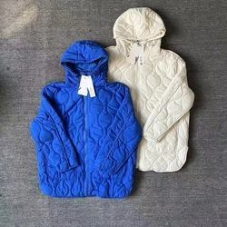 Taop&Za2024 Autumn New Women's Clothing Style Solid Color Quilted Large Pocket Casual Long Style Loose Hooded Cotton Jacket Coat