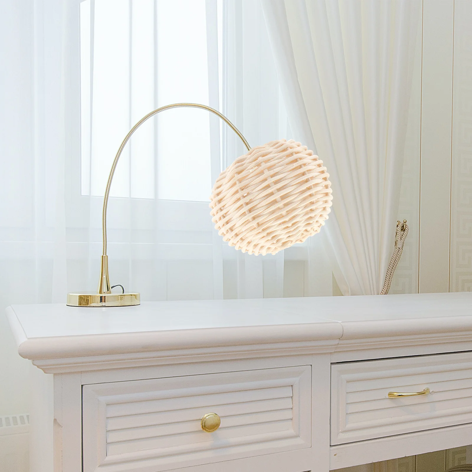 

2Pcs Rattan Lampshade Woven Light Covers Durable Decorative Lamp Shade for Living Room Bedroom Study Kids Room Woven Lamp Shade