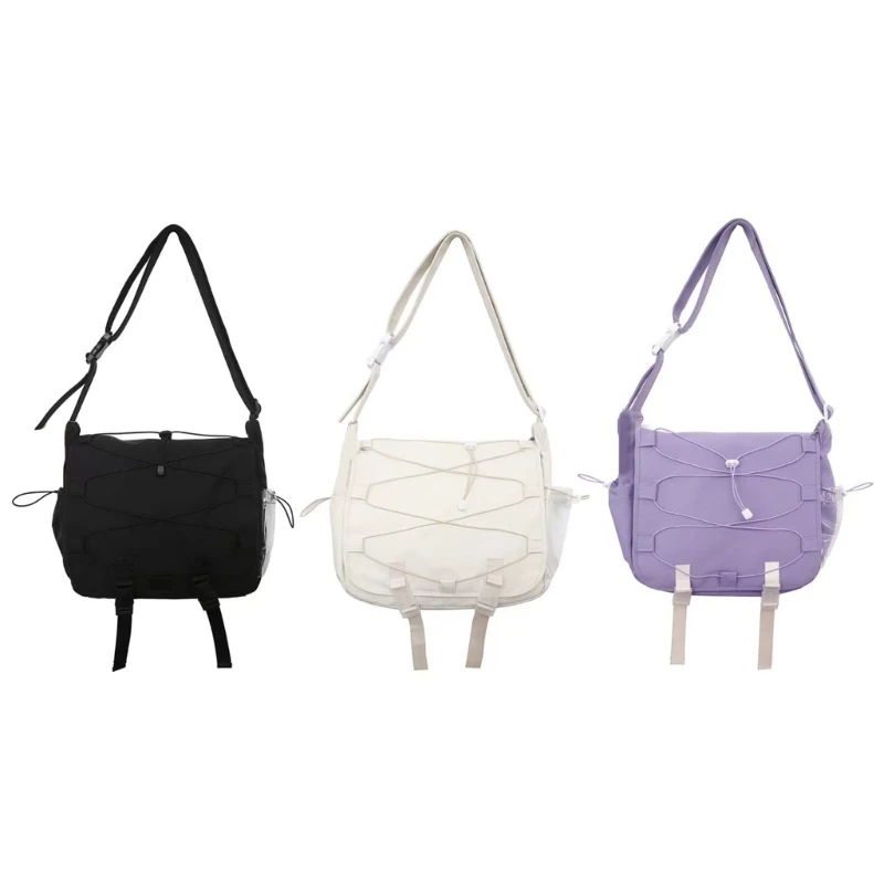 

Harajuku Crossbody Bag Womens Lightweight Nylon Transparent Bag Japanese Flap Bag Shoulder Bag Casual Bag