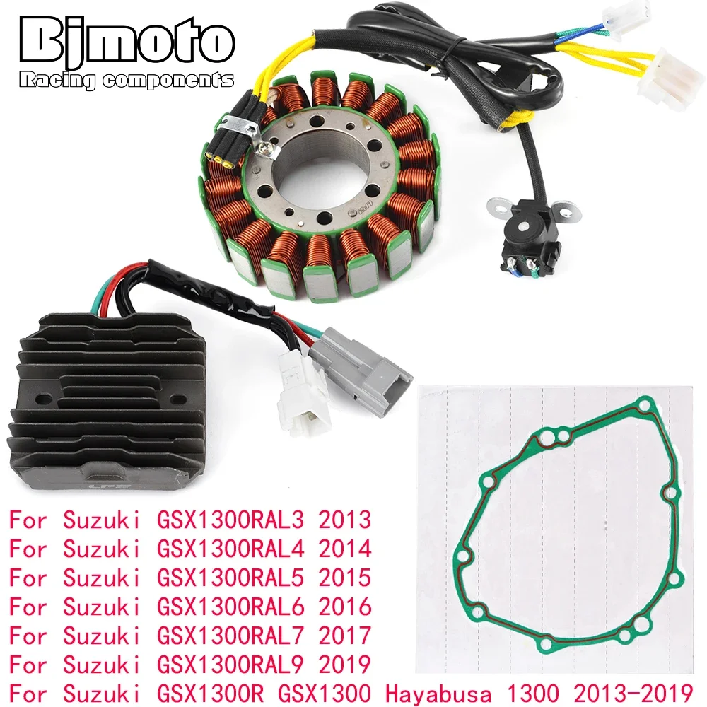 

GSX 1300 R 2019 Engine Stator Coil+Voltage Regulator rectifier For Suzuki GSX1300R GSX1300 Hayabusa 1300 2013-2018 With Gasket