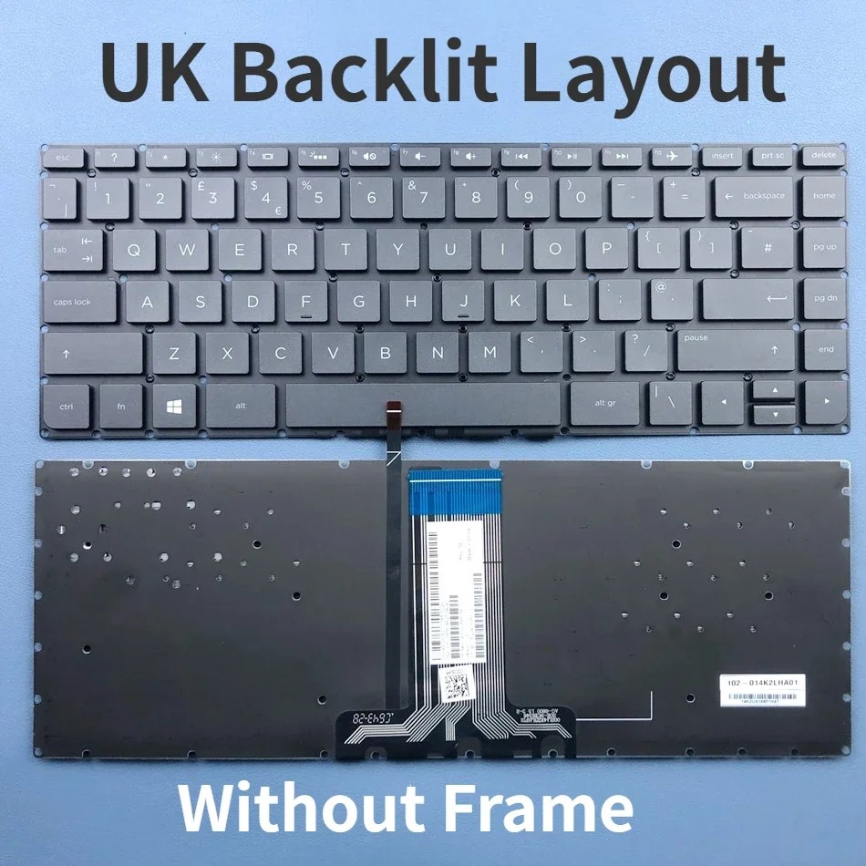 

UK Backlit Laptop Keyboard for HP Pavilion 14-AB 14-AB000 14-AB 14-AB057CA 14-AB100 14-AB154CA 14-AB166 Series Without Frame