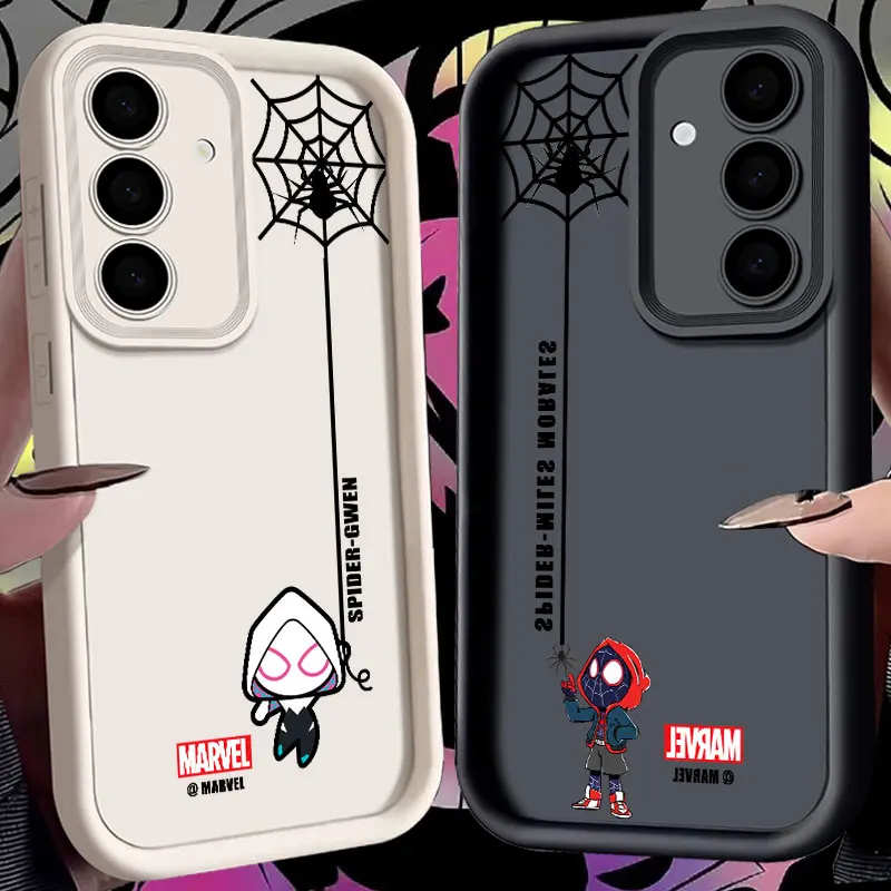 Cute Marvel Spider Gwen Morales Spiderman S 24 25 Phone Case For Samsung Galaxy S24 S23 S21 S20 Fe S25 Ultra S22 Plus Back Cover