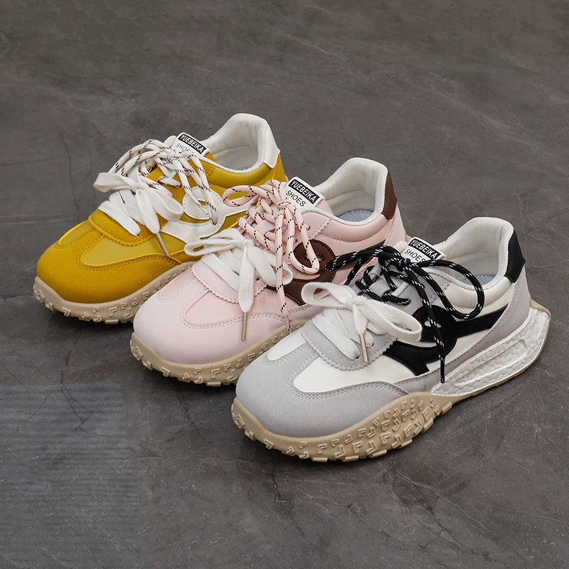 

Thick-soled color-blocking soft casual shoes women's spring and autumn new outdoor super slippery fashion running sports shoes