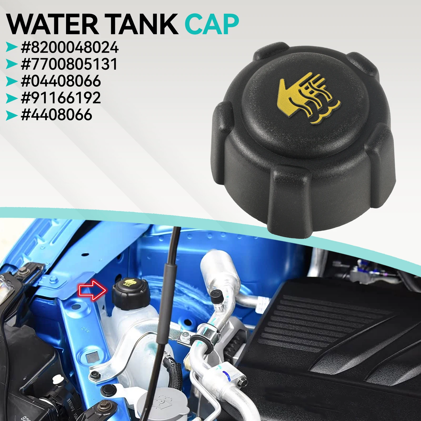 For Renault Clio Kangoo Laguna Megane Nissan Qashqai Micra Car Radiator Expansion Water Tank Cap 4408066 7700805131 8200048024