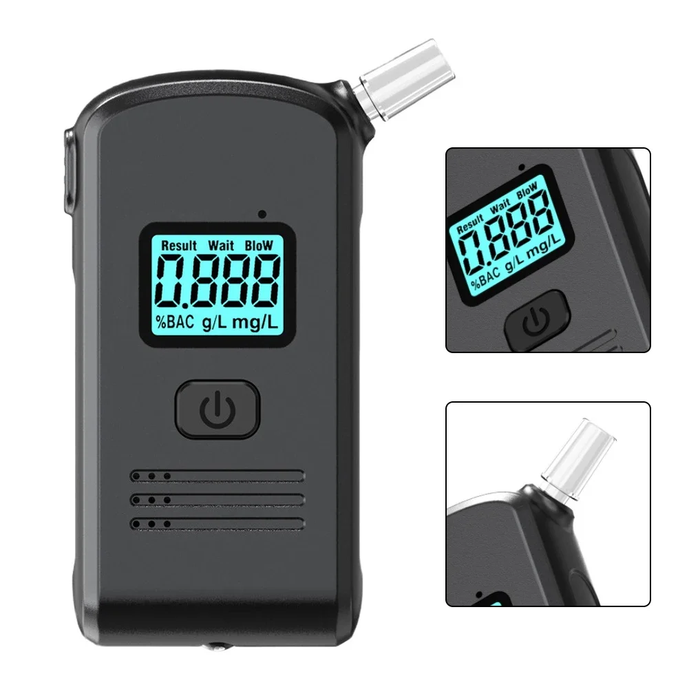 

Digital Alcohol Tester Alcohol Detector USB Rechargeable Breathalyzer Highly Sensitive Sensor Blowing Tester