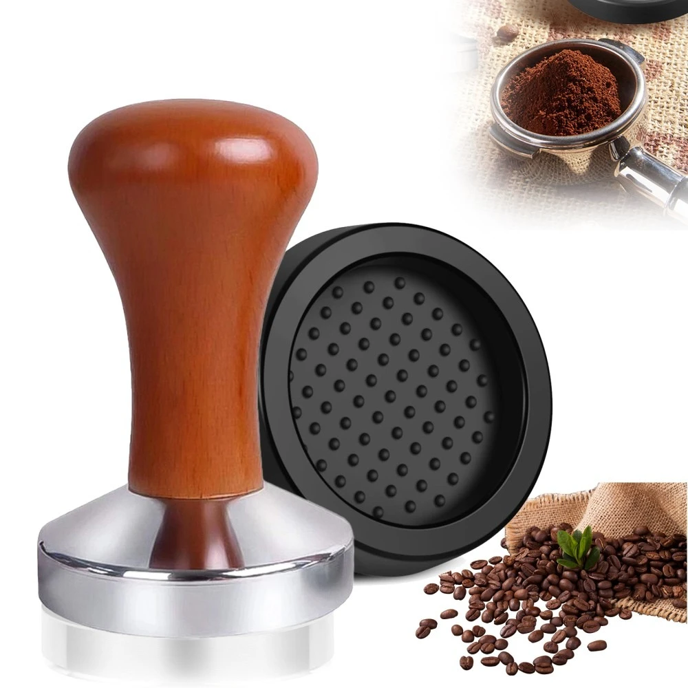 Set di pressatrici per caffè in acciaio inossidabile 304, distributore per espresso da 51 mm, tappetino in silicone, set di strumenti per pressare il caffè, accessori per macchine da caffè da barista