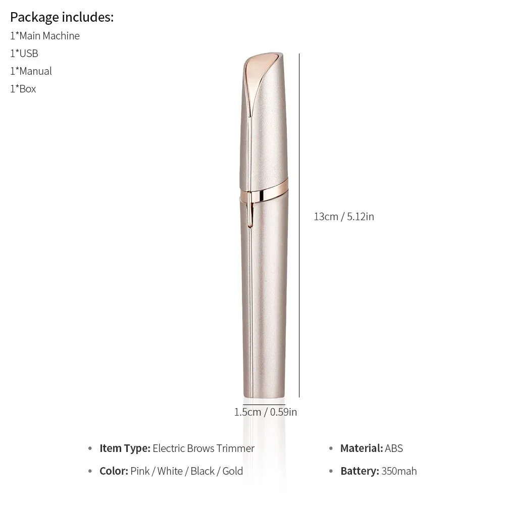 Tondeuse à sourcils électrique, extenseur éclairé par LED, élimine le visage redondant, épilateur de sourcils, rasoir à sourcils, extenseur indolore