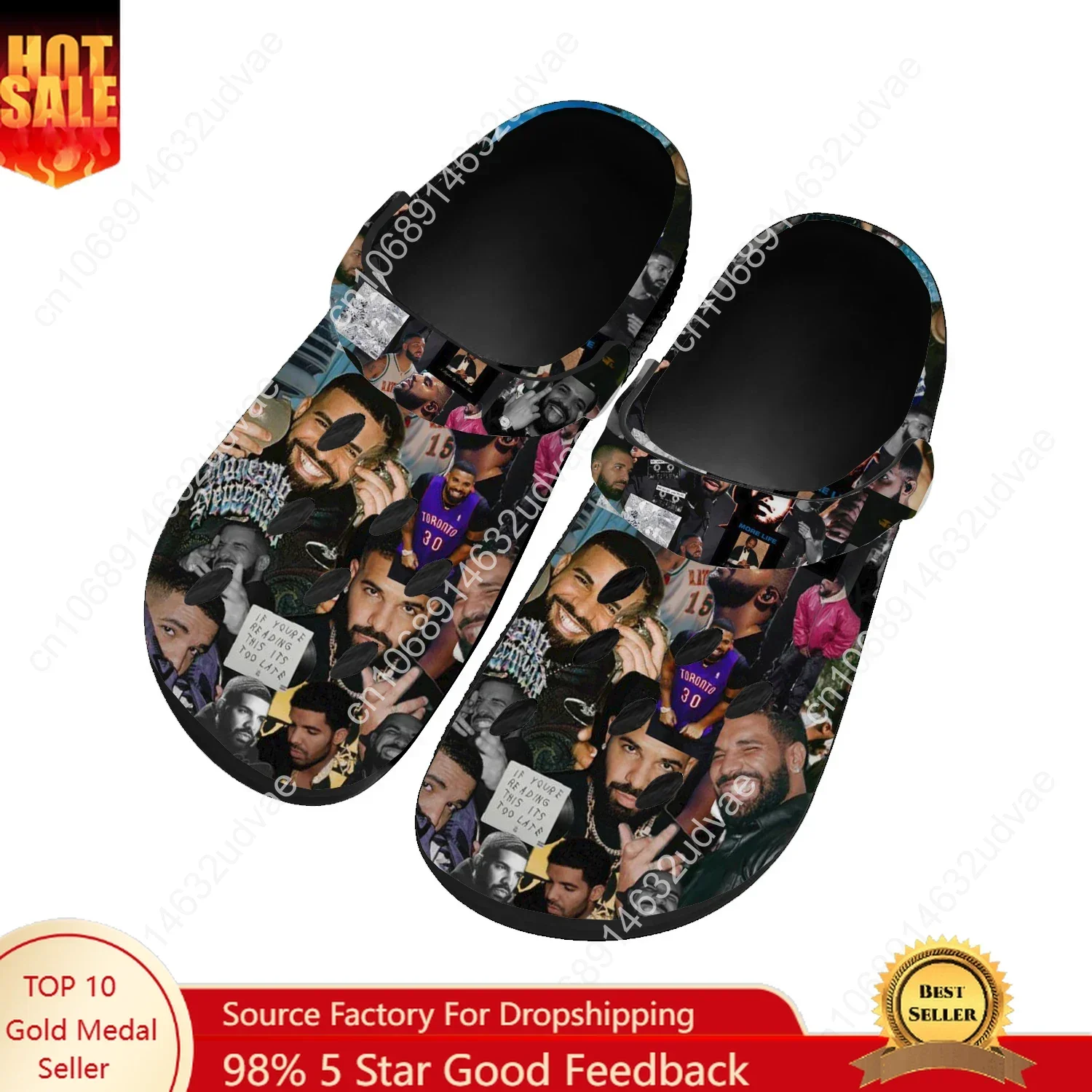Drake Water Shoes Men Women Teenager High Quality Fashion Home Garden Clogs Custom Sandals Beach Breathable Hole Slippers