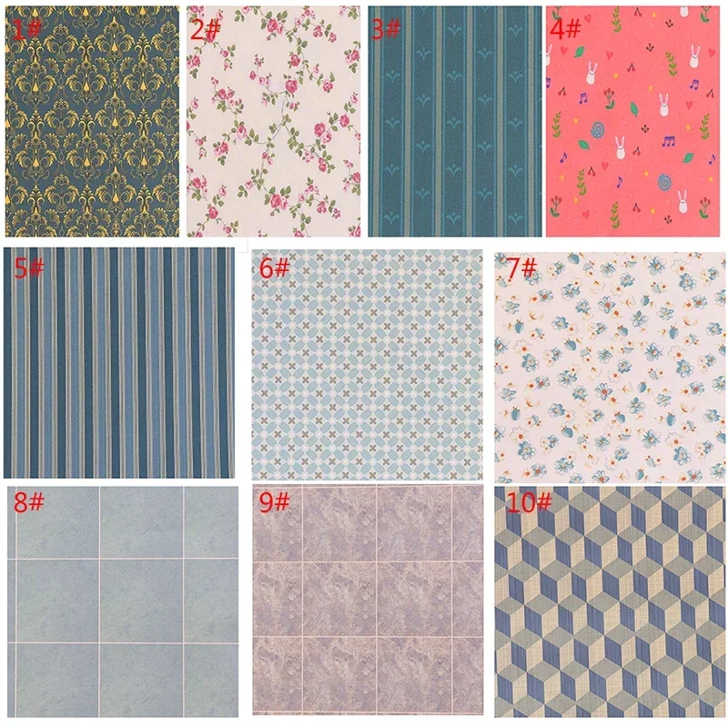 1:12 29*21cm casa de bonecas em miniatura cozinha banheiro sala de estar papel de parede