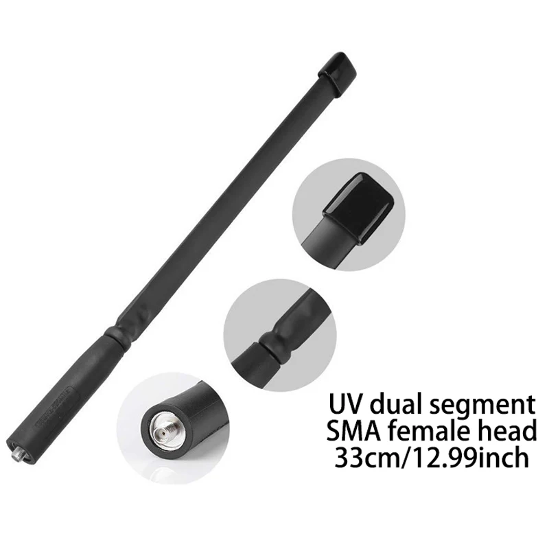 Tactical outdoor intercom folding folding ruler antenna UV-5R UV dual segment SMA female head 33/47/108CM treasure Feng BF888S