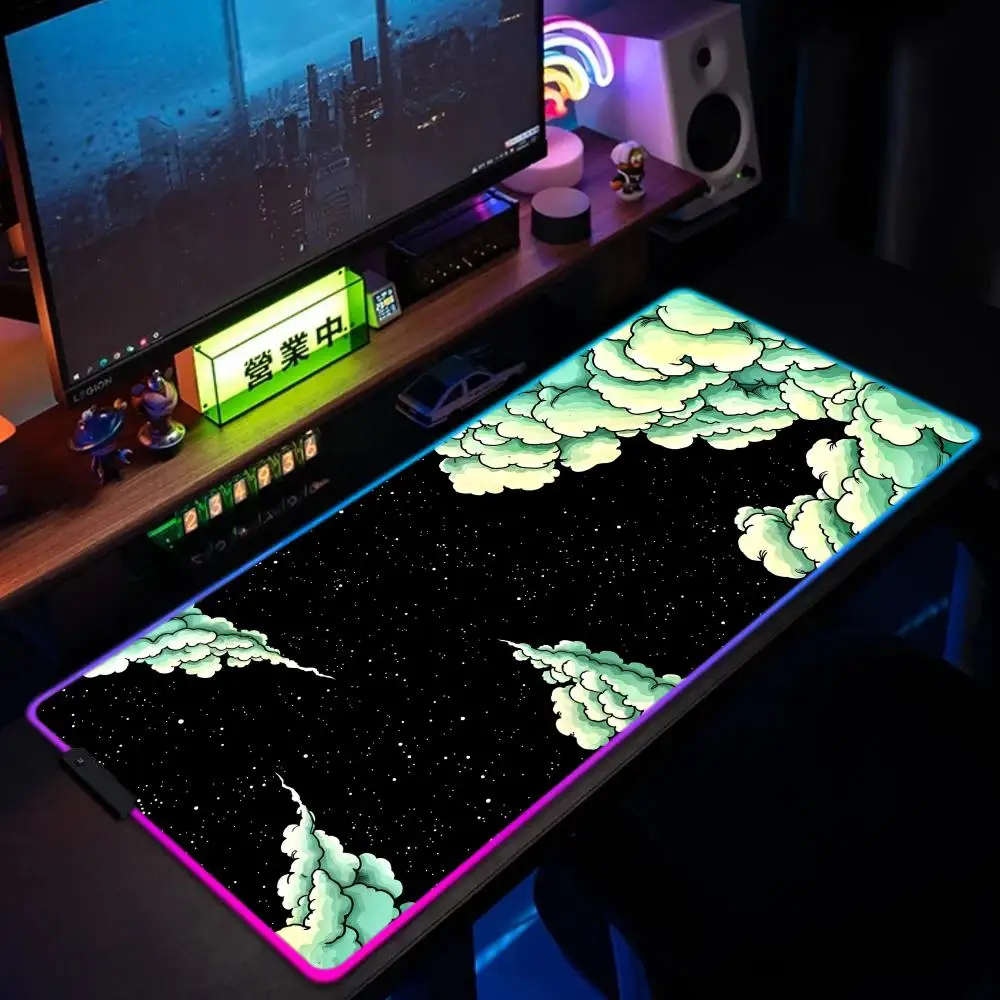

Starry Sky abstract Art Mouse Pad RGB Gaming MousePad XXL Gamer Accessories Large LED Light MousePads Computer Carpet Deak Mat