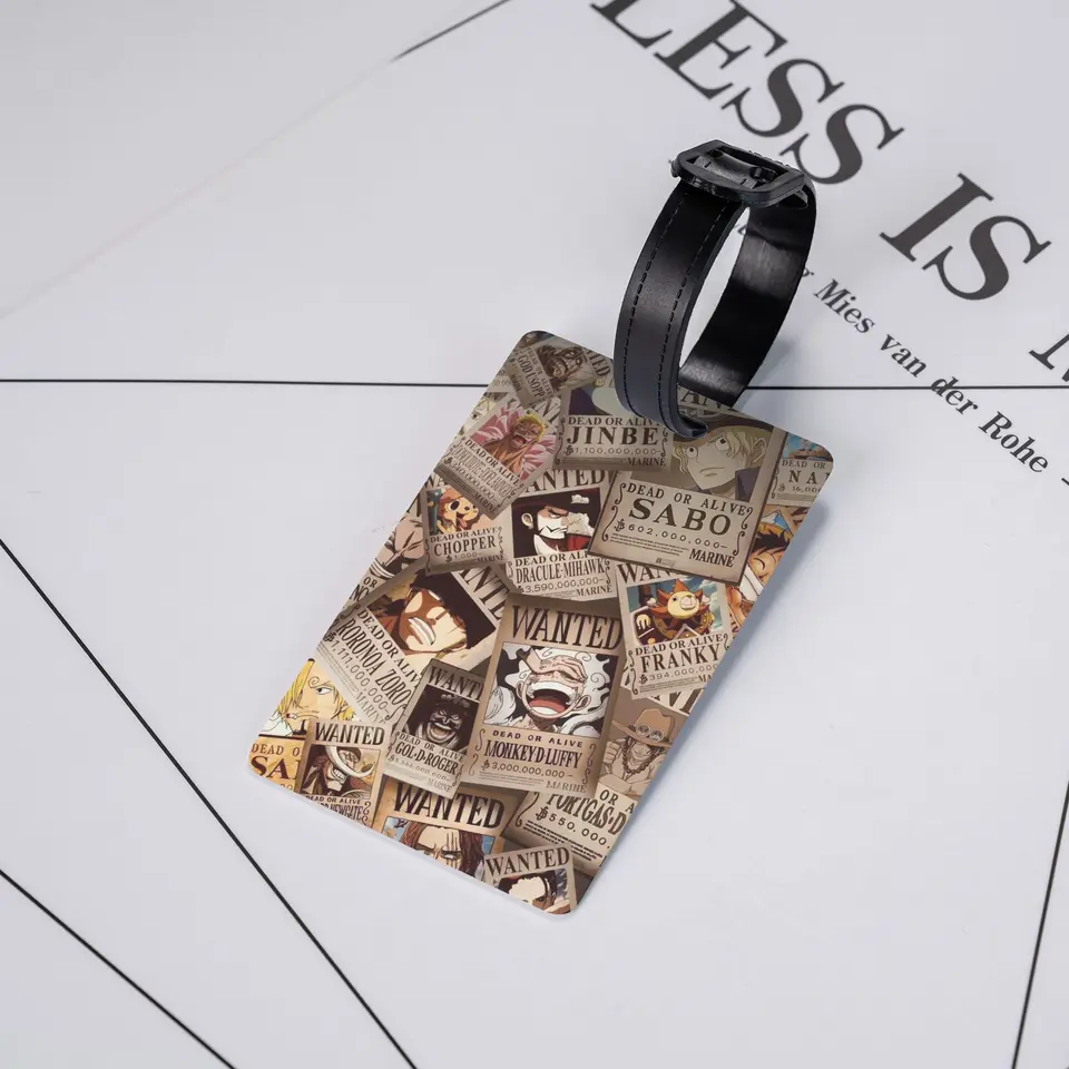 Custom Anime One P-Pieces Luggage Tags for Suitcases Privacy Cover