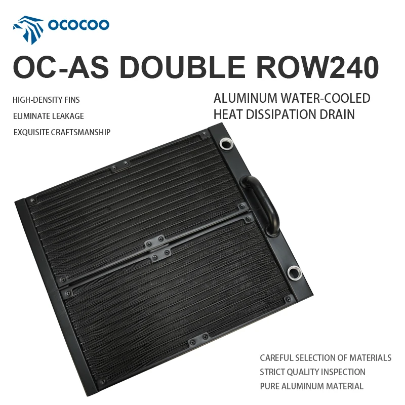 

OCOCOO новый двухрядный 240/360 радиатор водяного охлаждения компьютера внешний холодный ряд бесшумное шумоподавление алюминиевый водный ряд общий