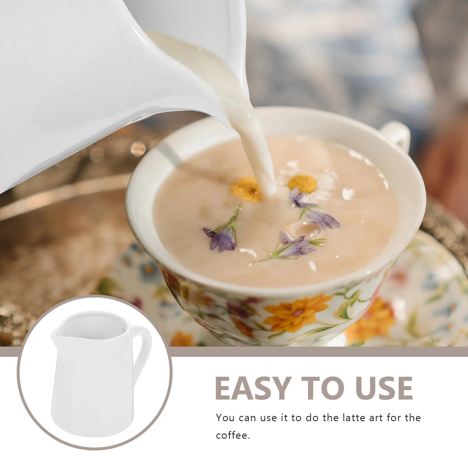 

Ceramic Milk Pitcher Heat-Resistant Comfortable Pour Practical Multipurpose Kitchen Supplies