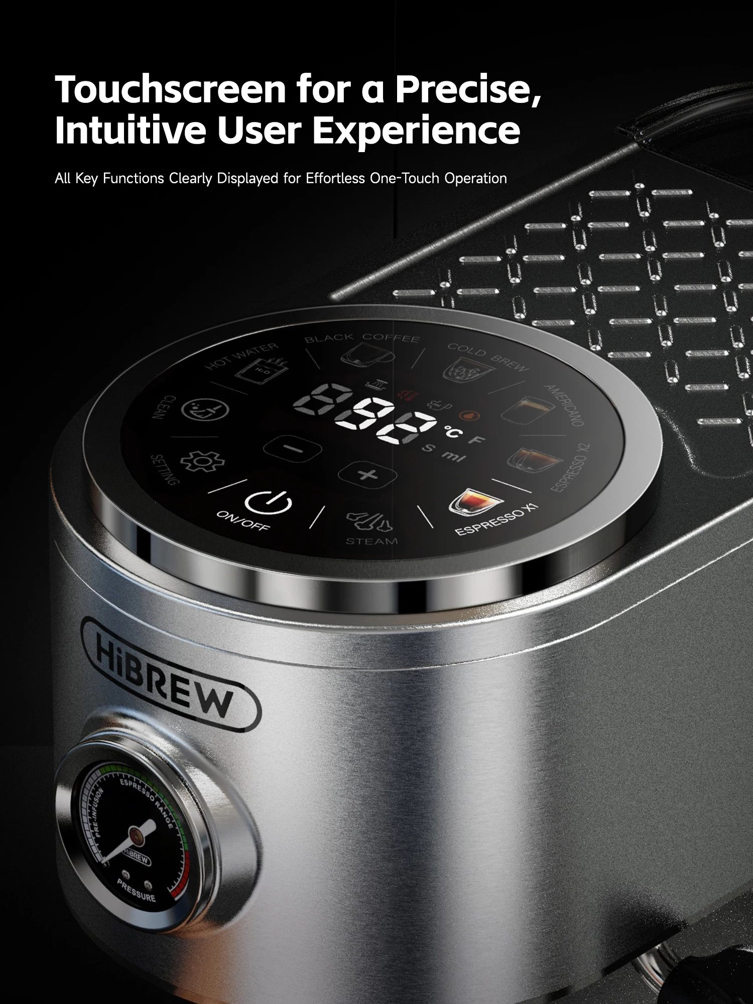 Hibrew máquina de café expresso semiautomática, 3 níveis de temperatura ajustável, fria/quente, 20bar, cappuccino h13