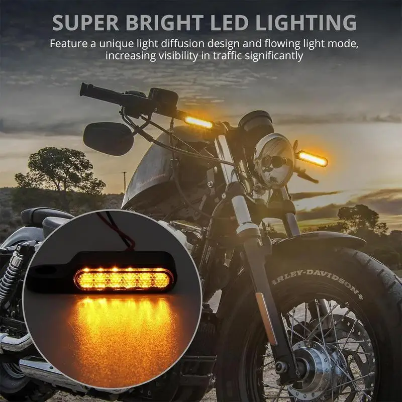 

Motorcycle Turn Signals Turn Signals For Motorcycles Waterproof Anti-Glare Headlight For Night Riding Visibility 50000H Led