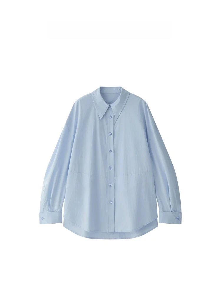 

LBT Spring Summer Loose Cotton irt Versatile Lazy Sle C80472 Women's Casual Breathable Sun Protection Long Sve irt