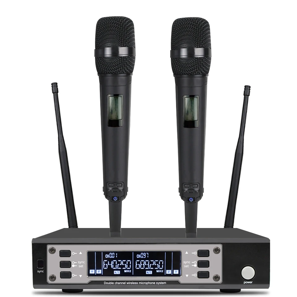 Longa Distância Handheld Sistema De Microfone Sem Fio, Dual Channel, UHF, Desempenho De Palco, Dinâmico, EW135G4