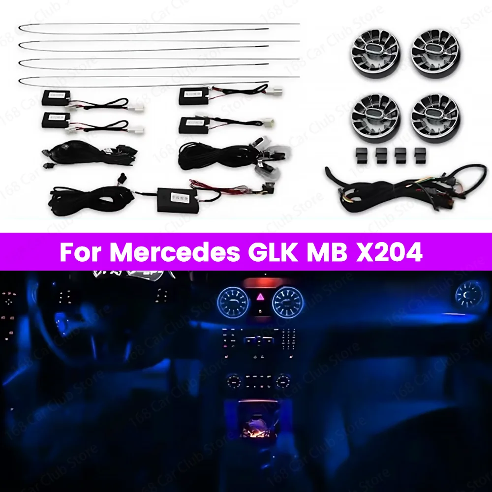 

LED 64 Colors Vents Ambient light For Mercedes Benz GLK MB X204 2008-2015 Car Turbine Outlet Dashboard Interior Neon Light Kit