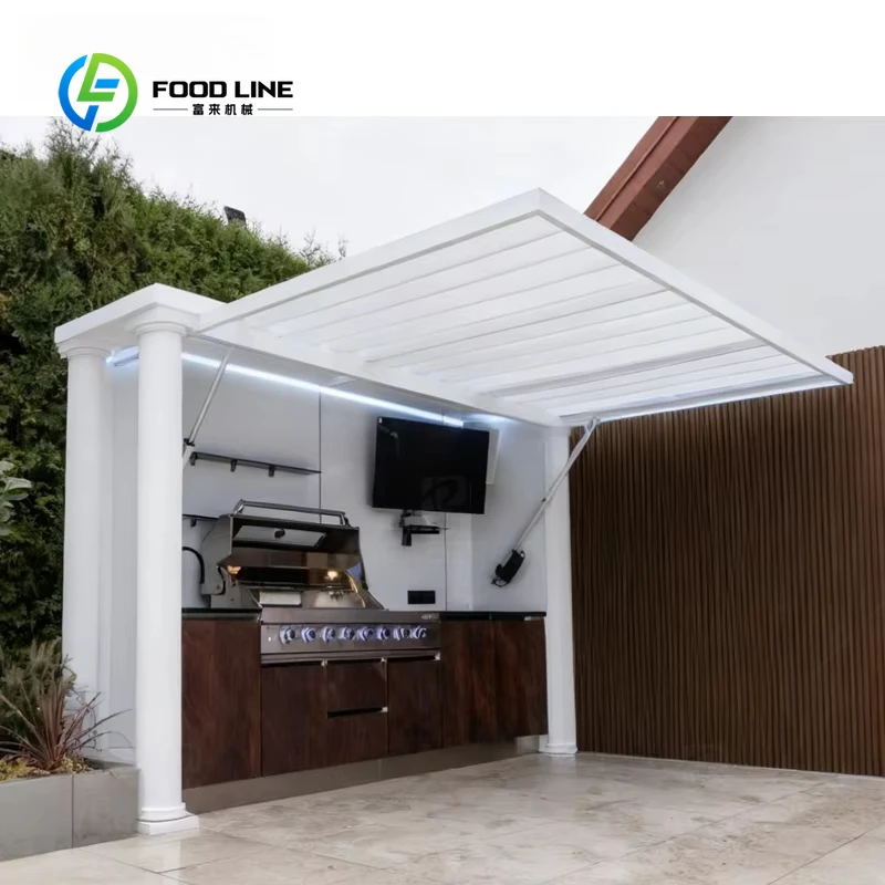 Customized Fireproof Eco Friendly Modular Outdoor BBQ Kitchen Cabinet Stainless Steel Modern Style For Villa Outdoor Cooking
