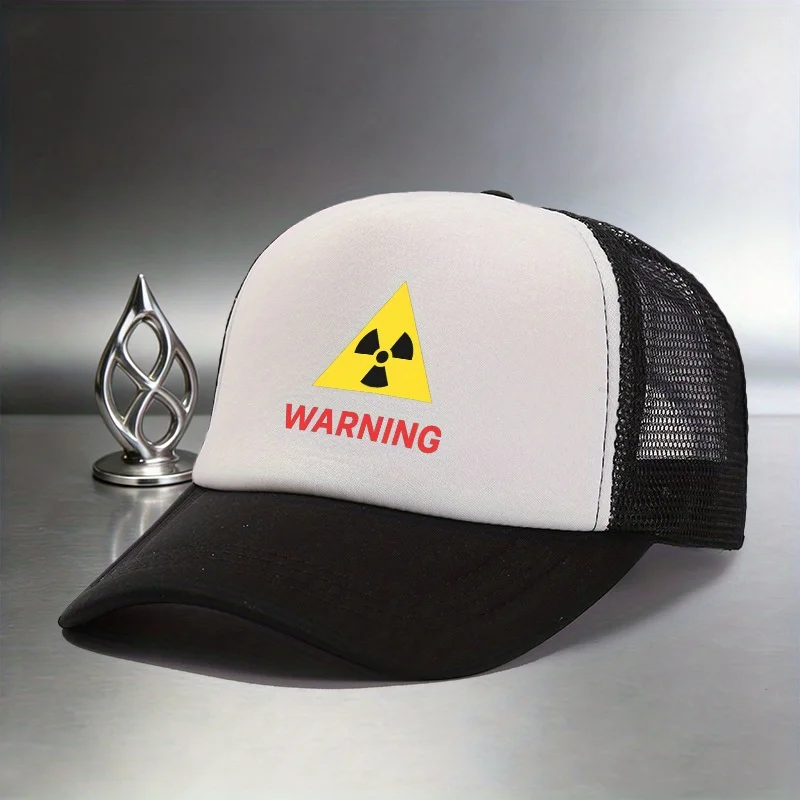 

Кепка-бейсболка с предупреждающим знаком о радиоактивном излучении, дышащая, с сеткой, для защиты от солнца, в уличном стиле, модная