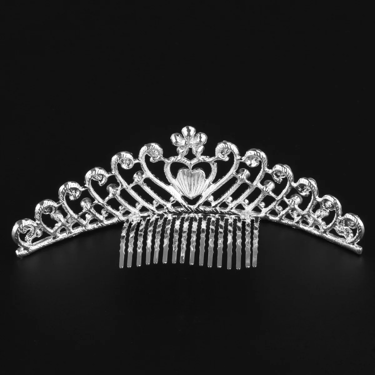 

Water Drill Tiara Comb Crystal Flower Heart Shape Bridal Headband Wedding Party Crown Rhinestone Headpiece Prom Soiree