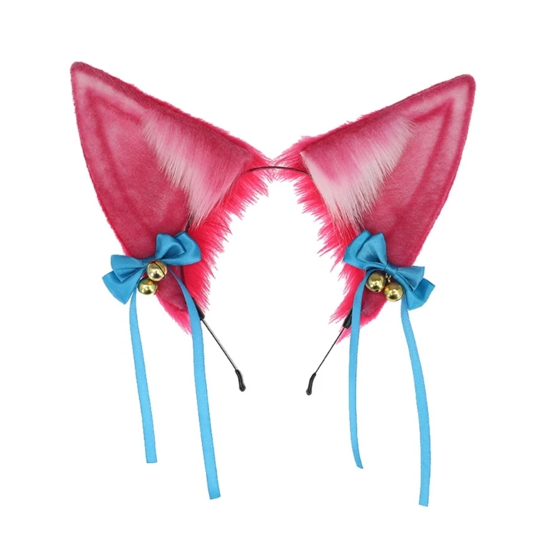 Diadema de dibujos animados con forma de orejas de zorro, Aro para el pelo, carnavales blandos, tocado para fiesta, diadema para Cosplay, accesorios para disfraces, Unisex