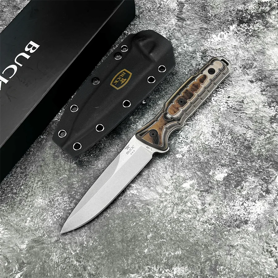 Buck 168 Fixed Blade Knife Jungle Survival Knife G10 Handle Portable with Sheath Knives Outdoor EDC Camping Hunting Multitool