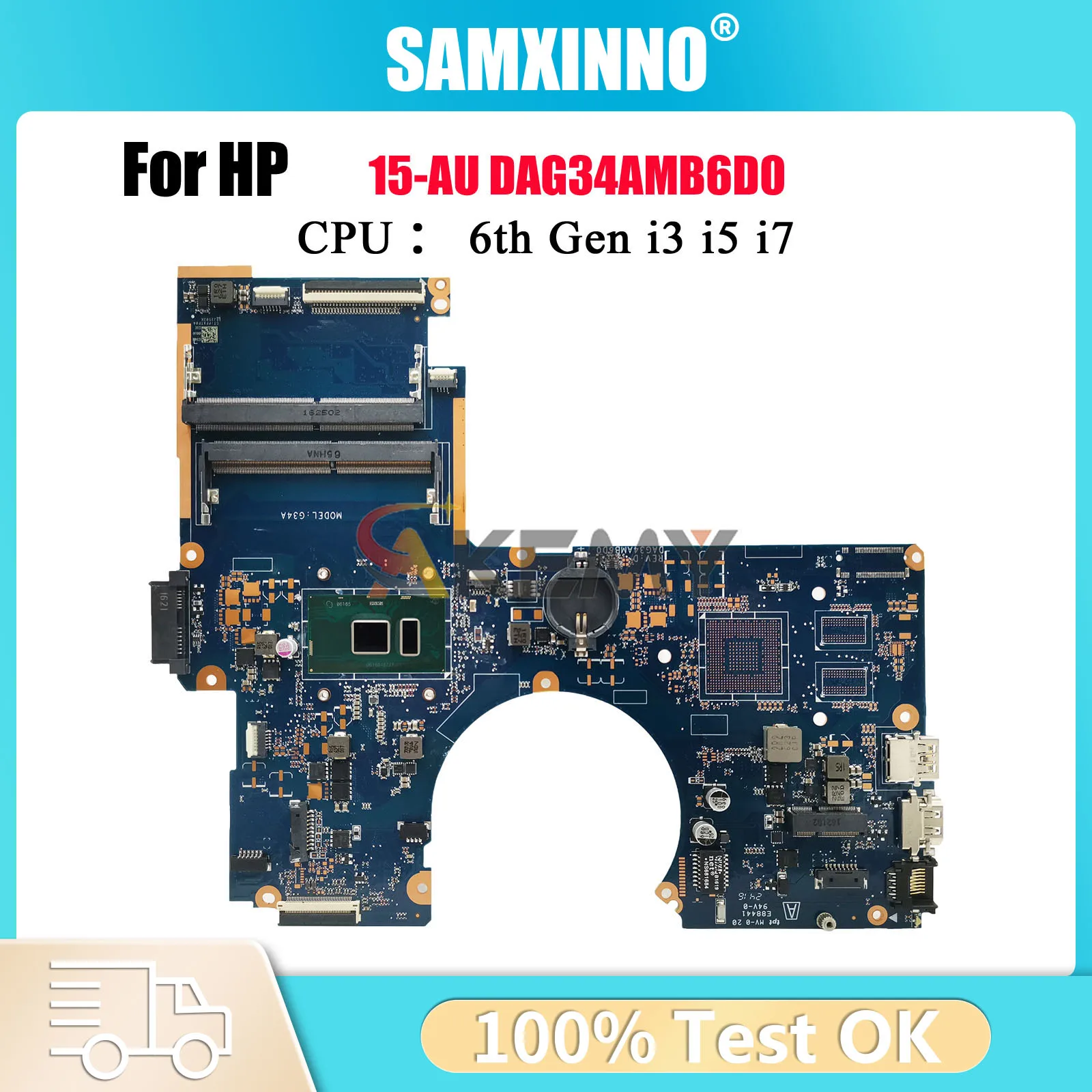 

DAG34AMB6D0 Материнская плата для ноутбука HP Pavilion 15-AU с процессором i3 i5 i7 856224-001 901574-601 100% полностью протестирована