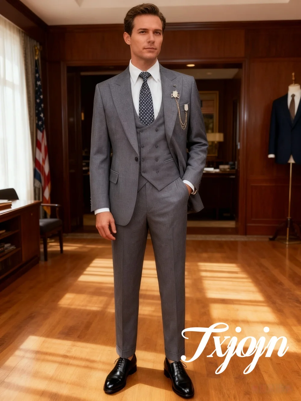 

Luxurious Classic Notched Lapel Single-Breasted Men's 3PCS Set 2026 Formal Jacket Vest Suit Formal Party Prom Wedding Set