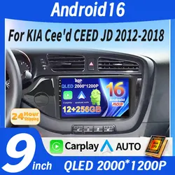 Android 16 Carplay Auto For KIA Cee'd CEED JD 2012 2013 2014 2015 2016 2017 2018 Car Radio Multimedia Player Stereo WIFI+4G DSP