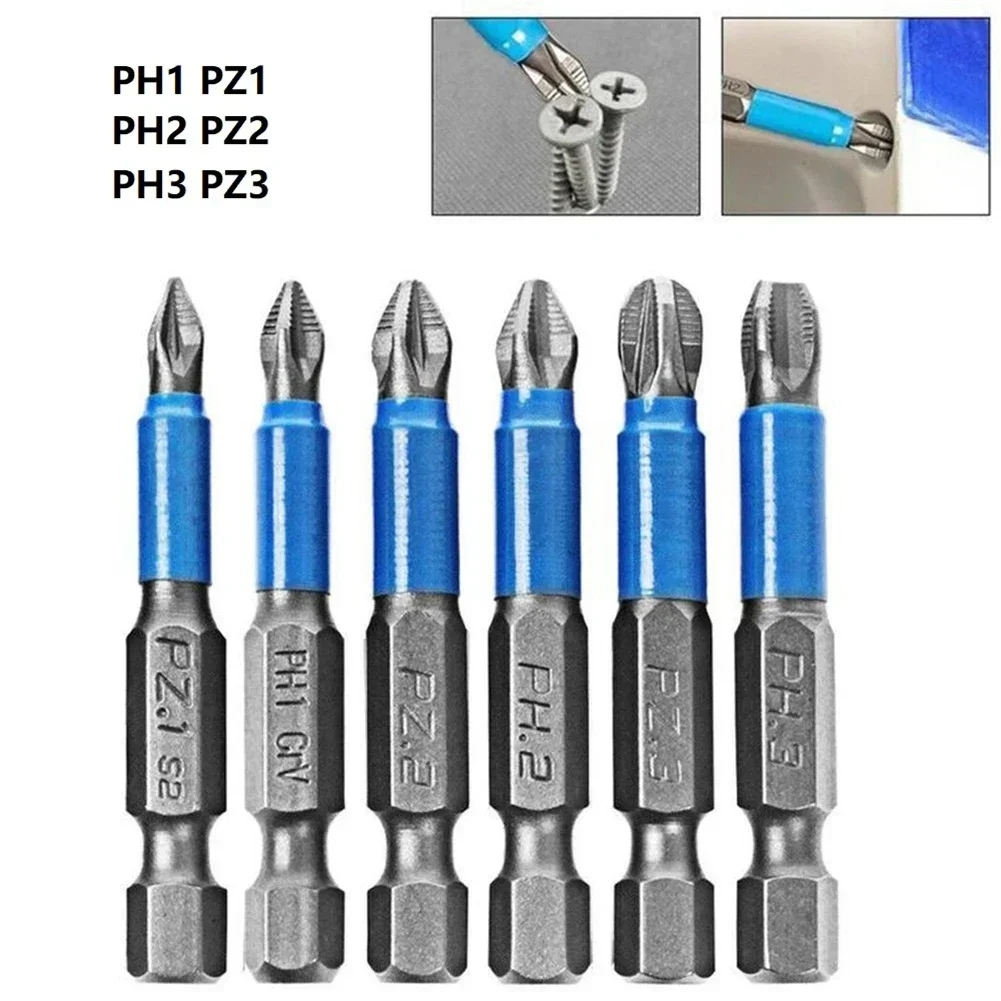 1pcs 50mm Screwdriver Bits Set For Electric Screwdriver -Impact Anti Slip Magnetic Cross Tip PH1 PH2 PH3 PZ1 PZ2 PZ3 Hand Tools