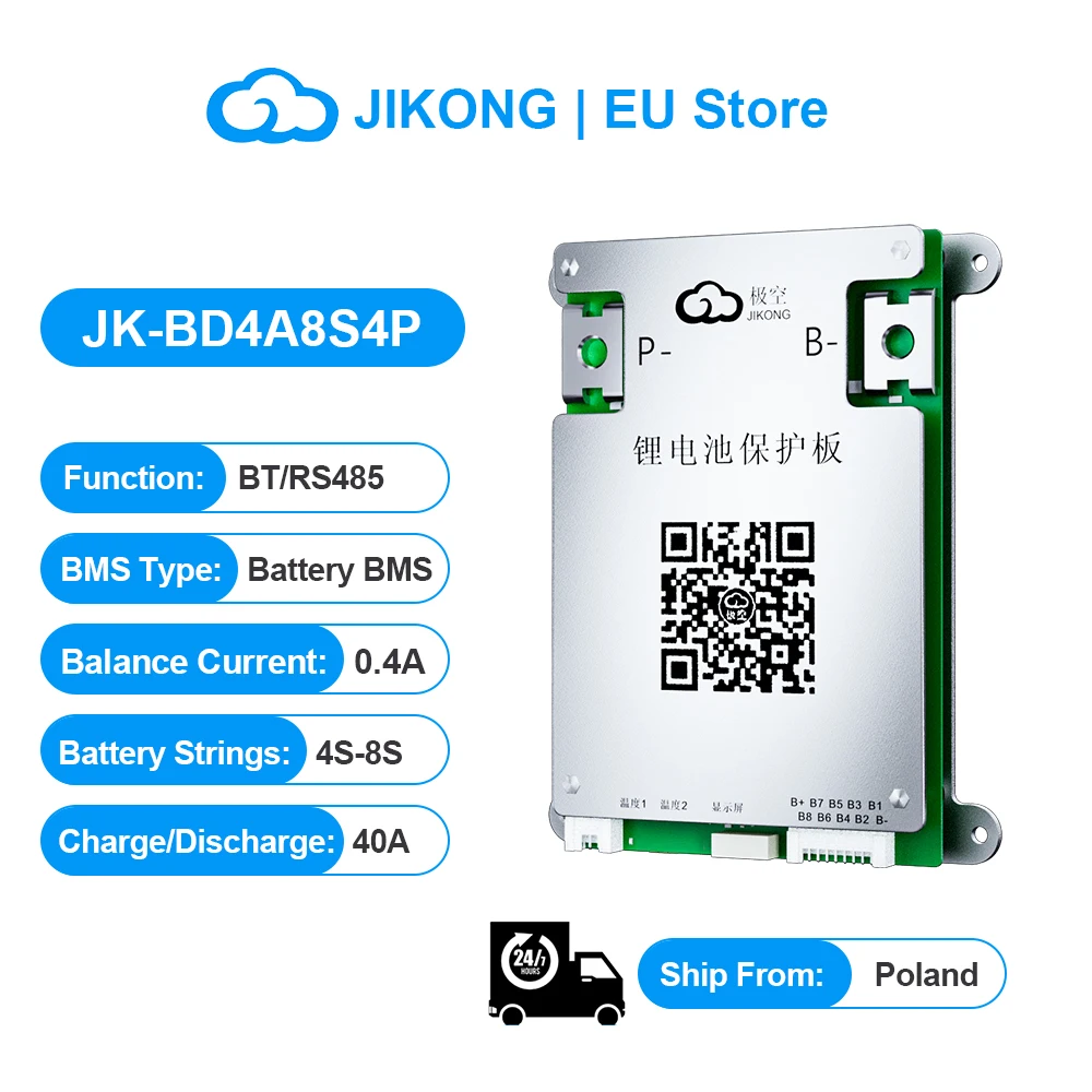 JIKONG Smart BMS JK-BD4A8S4P 4S ~ 8S corriente de equilibrio activo 0.4A soporte corriente de descarga 40A Lifepo4 Li-Ion Lto JK BMS activo