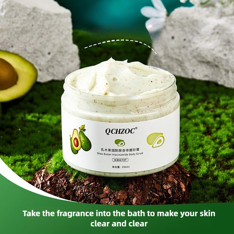 

Скраб для тела авокадо с ниацинамидом: очищающий, осветляющий, увлажняющий и увлажняющий, масло ши – обогащенный