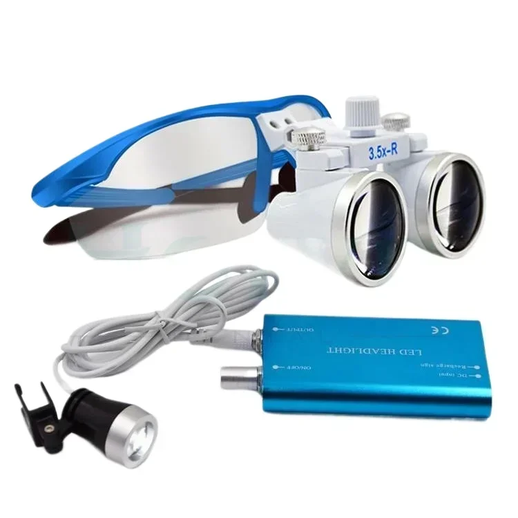 OEM Colorfuls 2.5x 3.5x LED Light Eye Magnifyings Glass Dentals Loupes Loupes